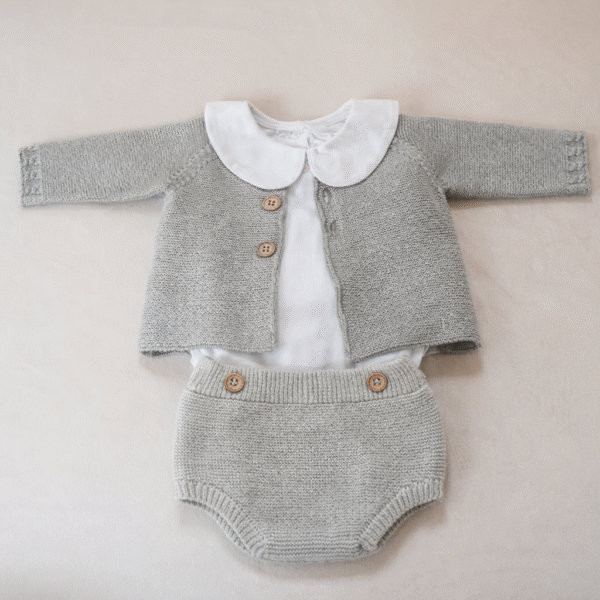 Bundle 2: suéter & culott gris + pañalero Blanco